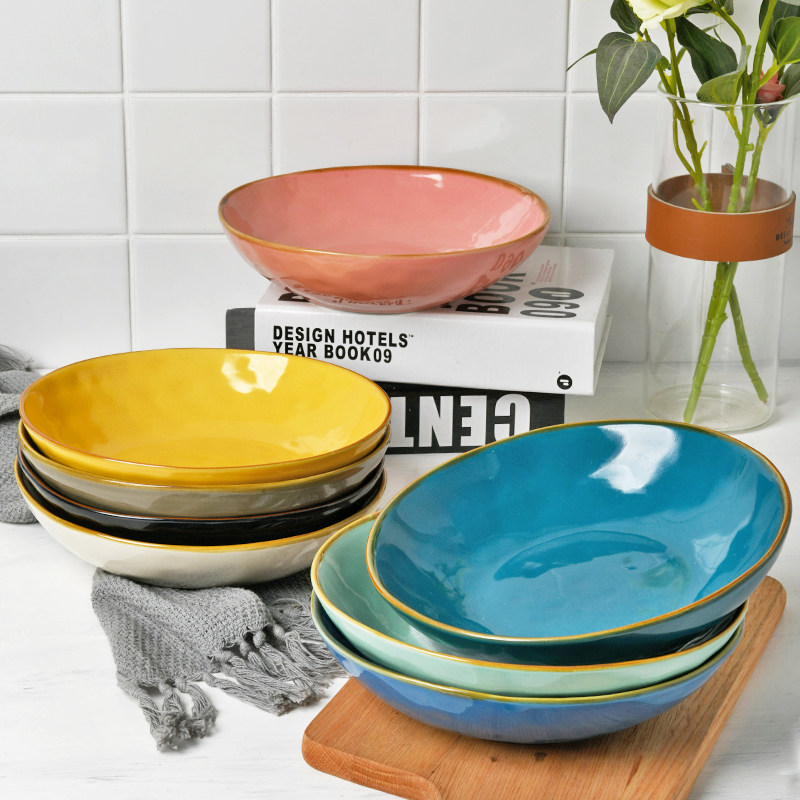 Creative ceramic home new deep plate fish dish dish