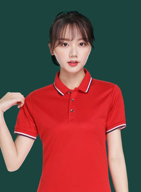有翻领POLO衫女工装短袖上衣 工作服男夏季定制印字LOGO冰丝棉T恤