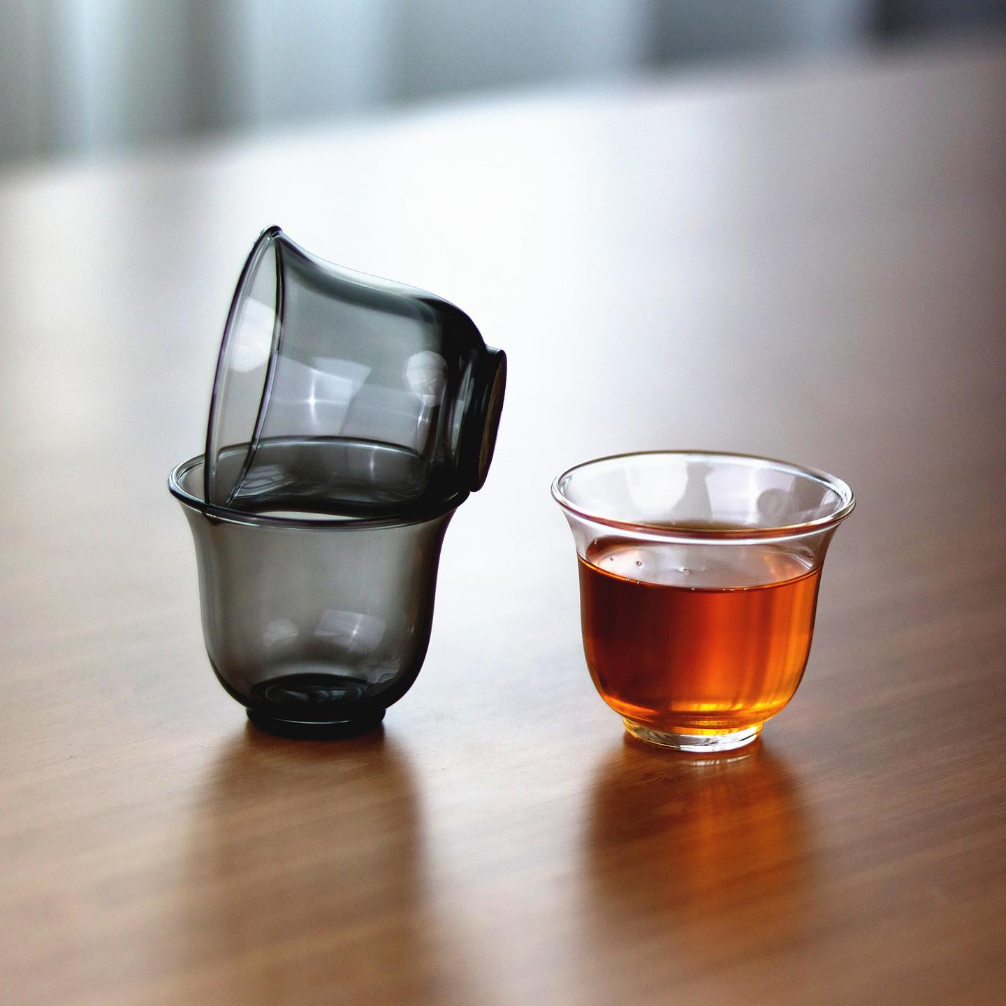 6祇套装日式小茶碗 家用招待客人茶具小茶杯耐热玻璃小杯子小茶盅