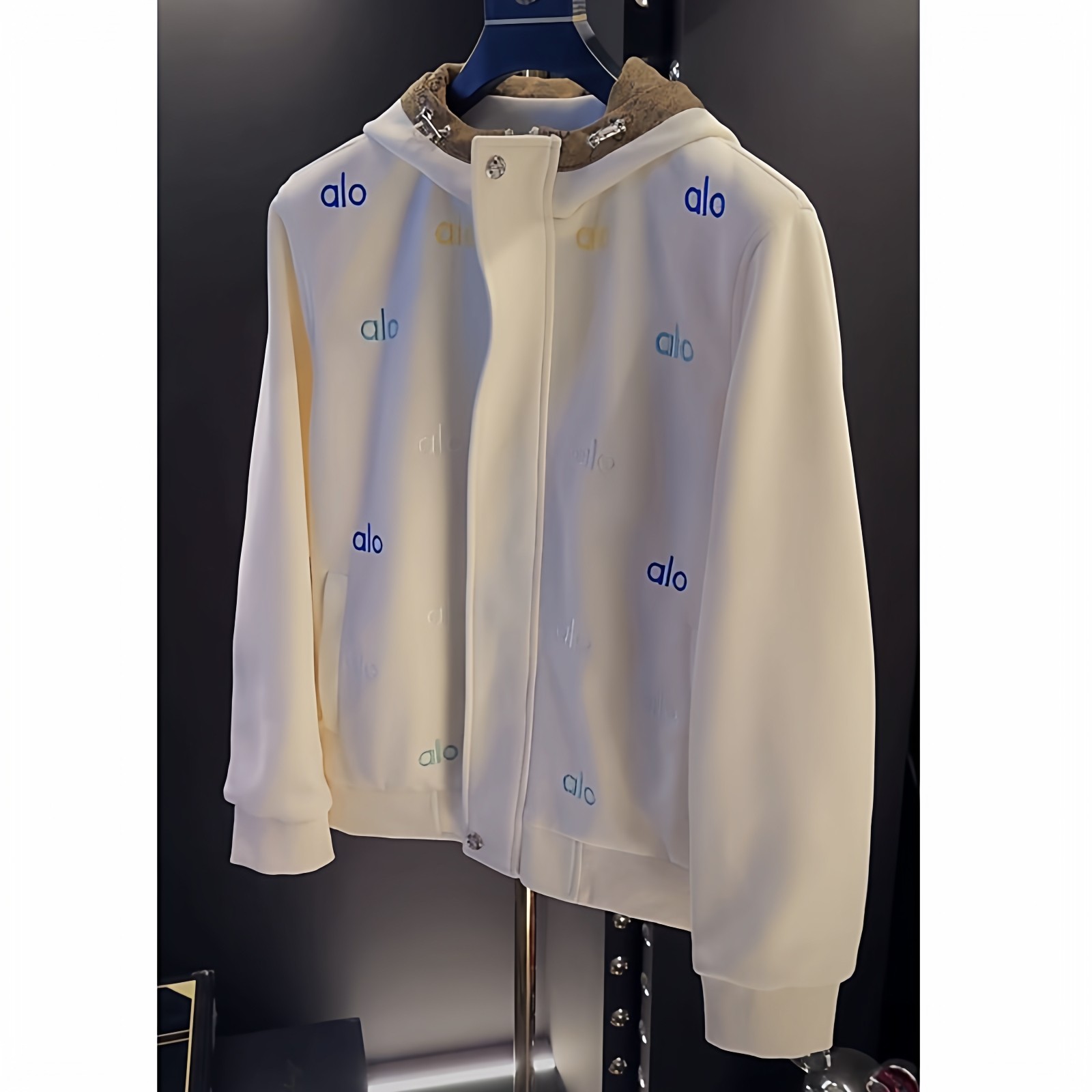 冬季加绒上衣男士alo男款高级感男装韩版新款休闲百搭设计师外套