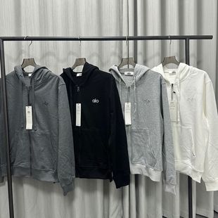 2026男生ALO纯棉运动男装超好看男款连帽卫衣宽松开衫休闲女外套