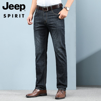JEEP吉普官方中年款男装正品男直筒休闲中年冬季2024品牌牛仔裤子