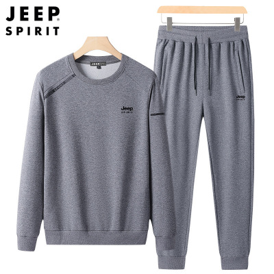 JEEP吉普官方中年款男装正品卫衣运动休闲裤两件套装青年宽松大码