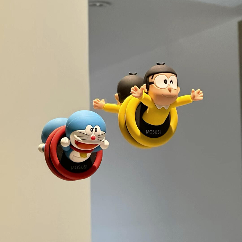 哆啦A梦大雄创意挂钩门后免打孔浴室强力承重数据线收纳毛巾擦手