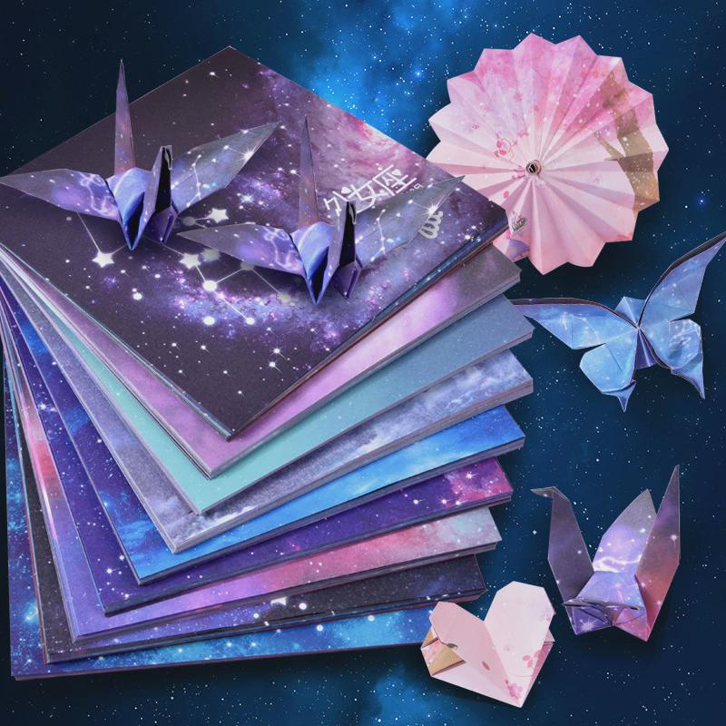 夜光纸千纸鹤彩纸星空折纸双面十二星座樱花叠纸卡纸彩色加厚正方