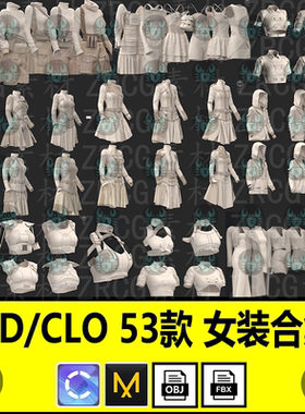 MD女性朋克战术上衣外套短裙包臀裙吊带裙服装打板zprj工程3d模型