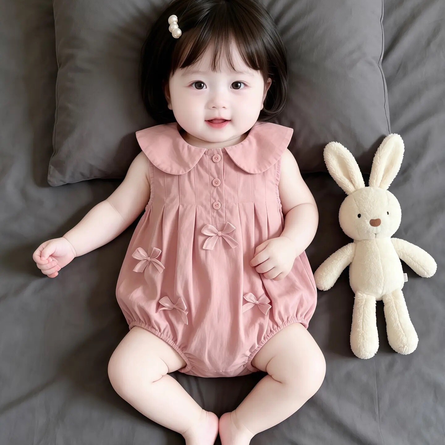 全棉婴儿衣服夏季洋气连体衣包屁套装7八9个月10一周岁女宝宝夏装