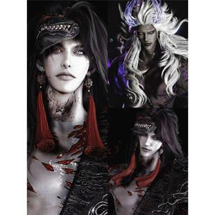 莲渡生 燕云十六声捏脸男通用 鹰犬 黑皮异瞳 007 发3