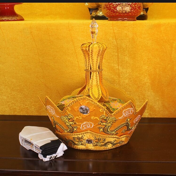 特价法师毗卢帽 唐僧帽子莲花 龙凤毗罗帽佛帽五佛冠  僧帽 发帽