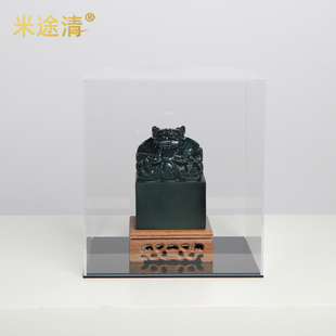 饰品 新中式 古典玉玺透明罩展示摆件样板房售楼处书房大堂隔断软装