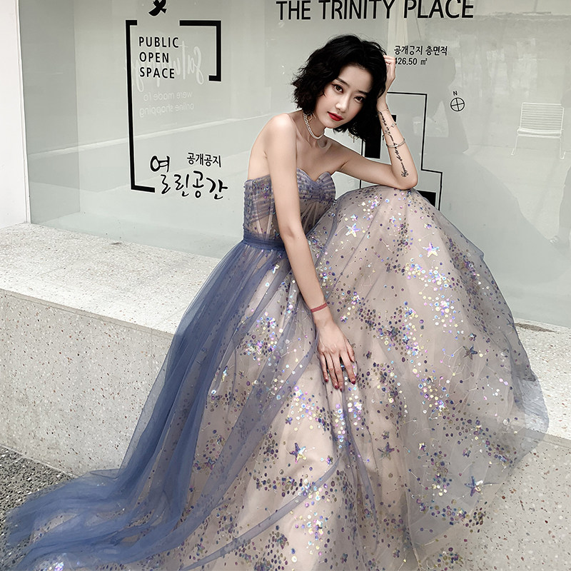 很仙的晚礼服女2019新款高贵性感抹胸显瘦宴会时尚亮片平时可穿夏|ruв категории Женская одежда, Cвадебные платья, платье/вечернее платье - от Buy2taobao.com для оказания профессиональной услуги покупки агента Taobao