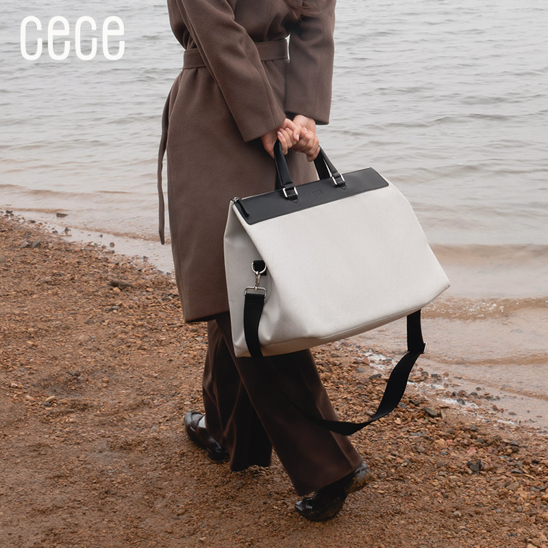 cece2025新款帆布托特包女大容量手提斜挎包百搭休闲通勤包