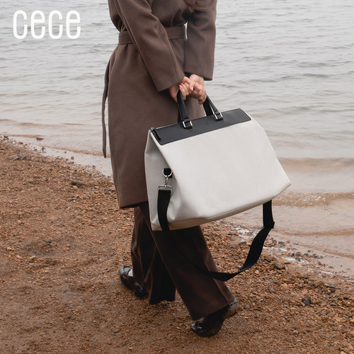 cece2025新款帆布托特包女大容量手提斜挎包百搭休闲通勤包