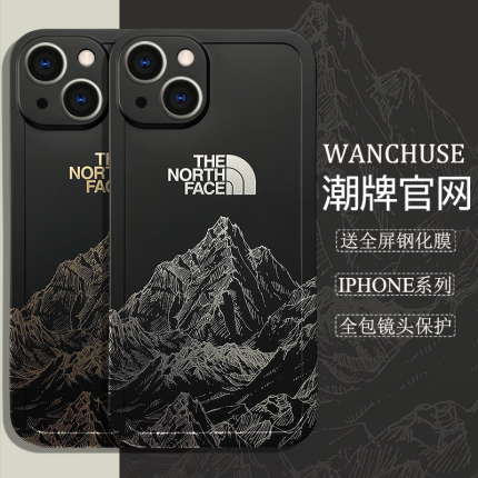 潮牌北面标志山峰iPhone15promax手机壳XR苹果13Pro软壳XS全包14Promax创意xsmax保护套12pro硅胶男11新款15