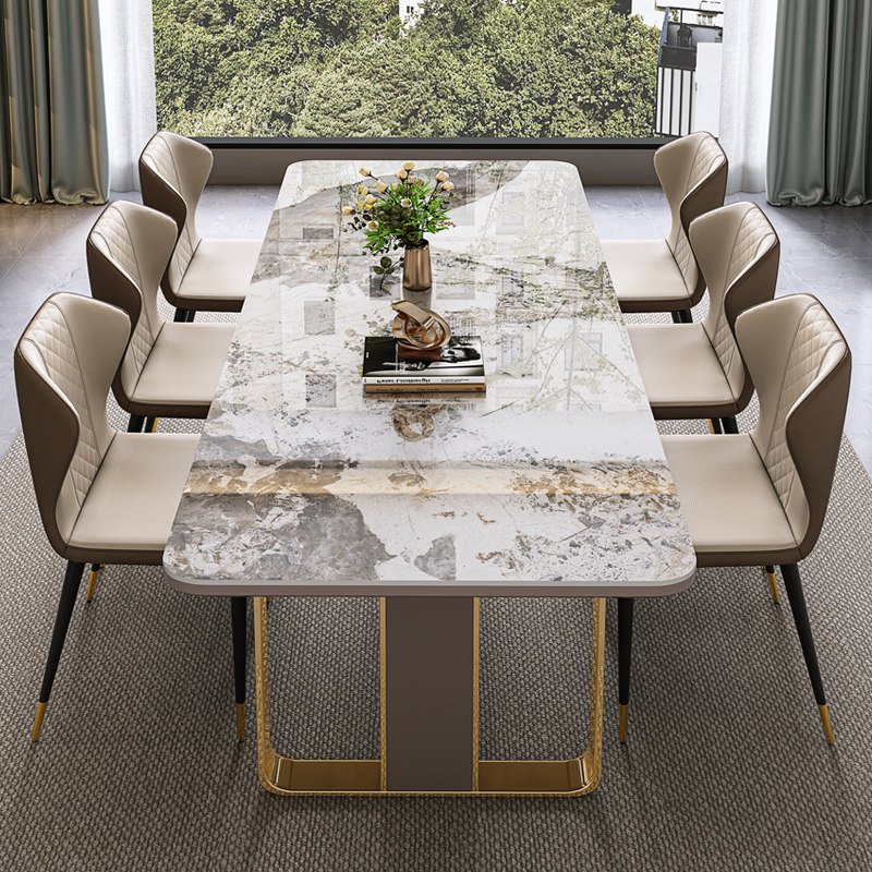 古调意大利轻奢岩板餐桌高端长方形家用小户型现代简约餐厅饭桌椅,住宅家具,岩板餐桌,淘宝优惠券,粉丝福利购,淘宝优惠卷