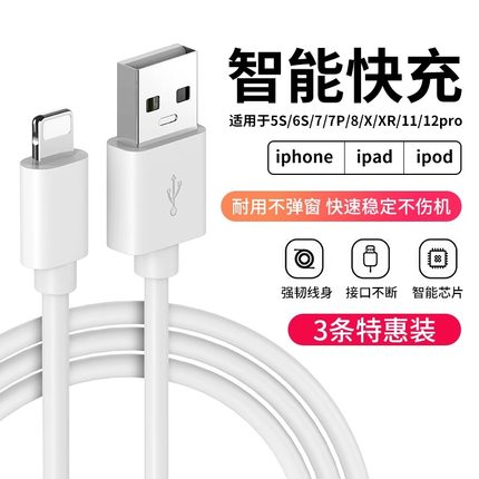 适用苹果数据线iPhone15充电线14快充11promax手机13充电器12快速7加长8plus闪PD20W快充iPad平板2米冲电线XS