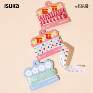 ISUKA一树家｜可爱彩色波点系列礼物包装丝带彩带蝴蝶结绑扎花束蛋糕鲜花生日伴手礼盒礼品包装打包红绿绸缎
