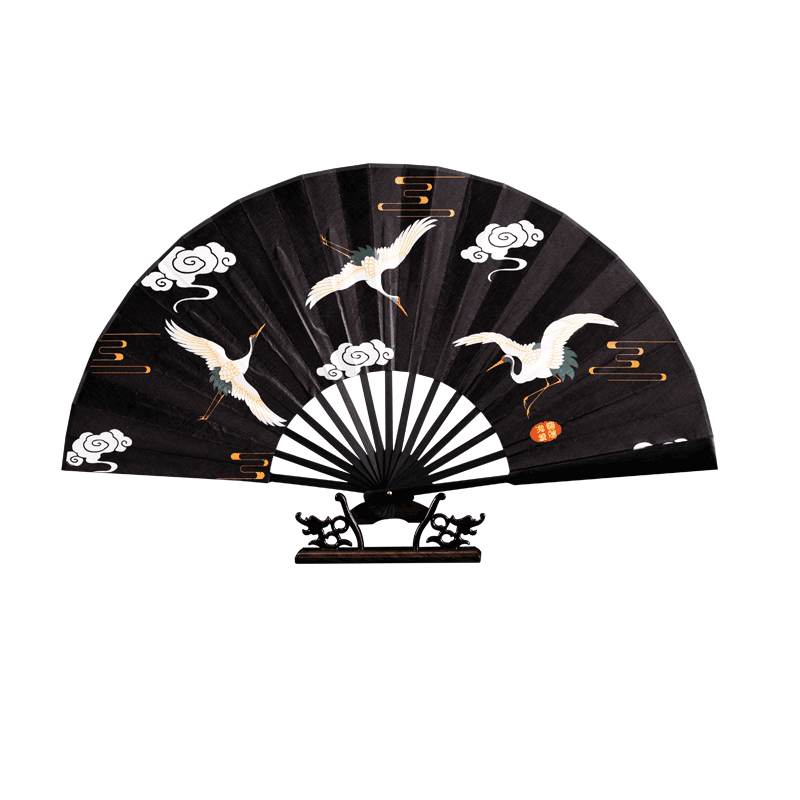 世福堂绢布手工竹子折扇