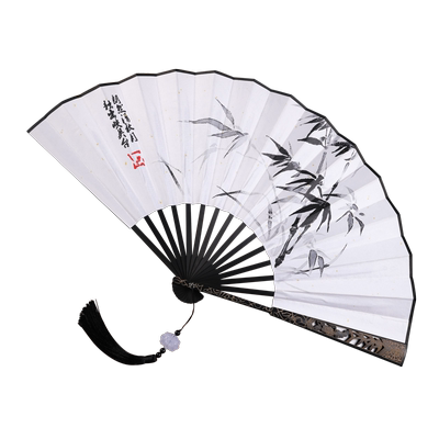 手工绢布竹子扇子折扇