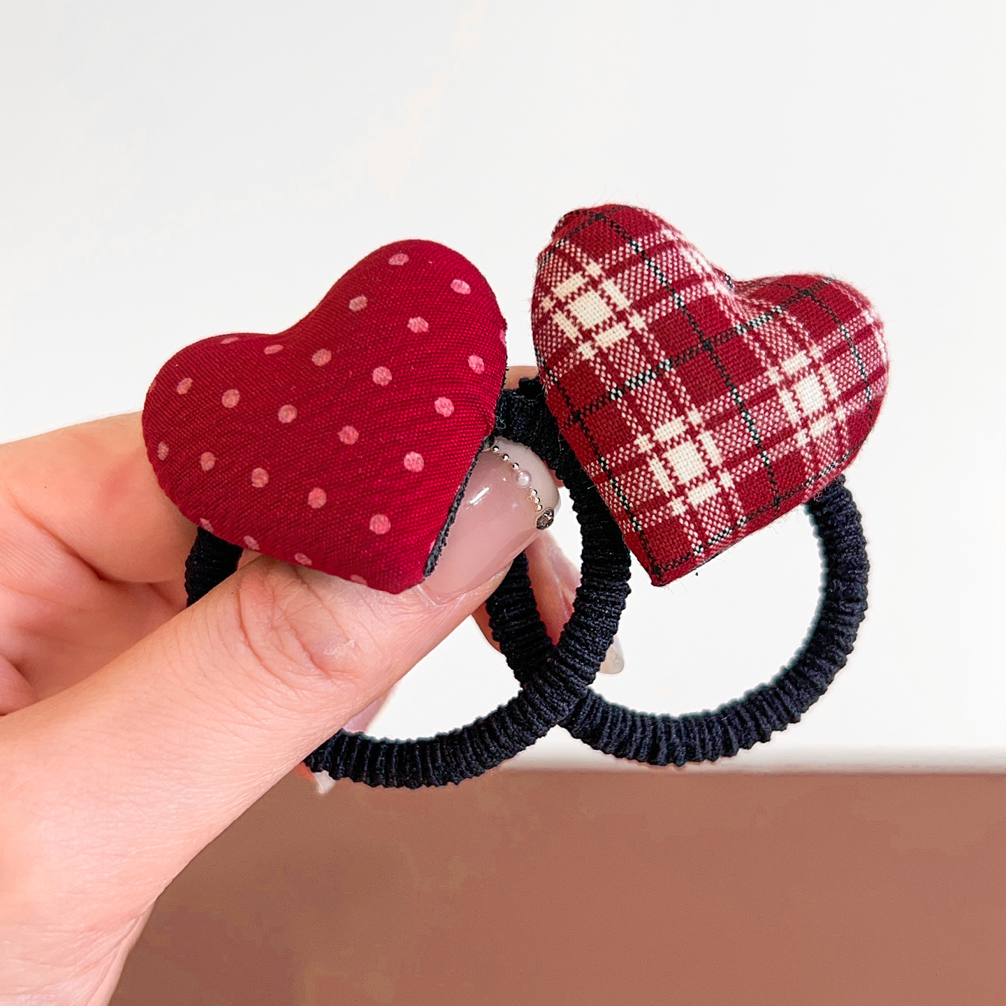 女儿童发圈斑点格纹爱心头花宝宝扎发高弹力耐用韩系高级感不伤发