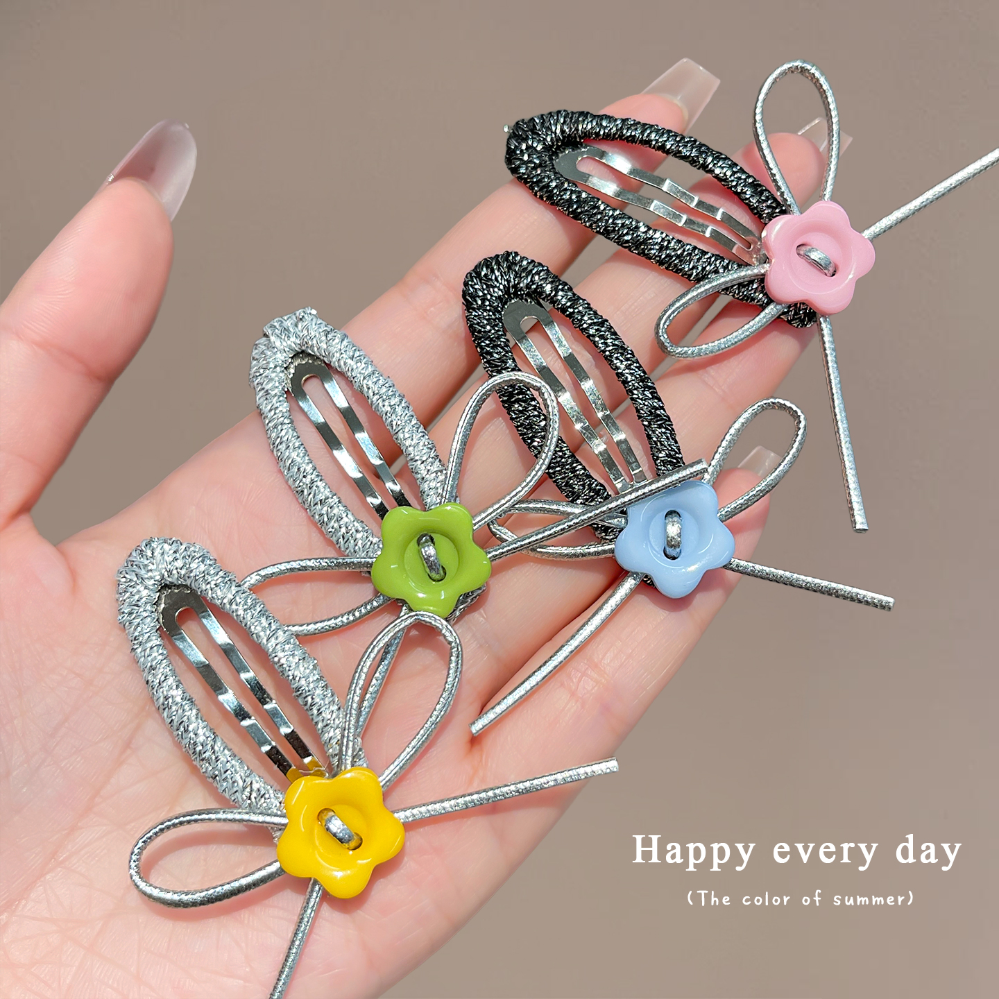 儿童发夹可爱蝴蝶结花朵发卡女童宝宝侧边刘海碎发夹子不伤发发饰