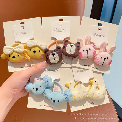 儿童发圈可爱小熊兔子发绳女童宝宝高弹力扎头发橡皮筋不伤发头绳