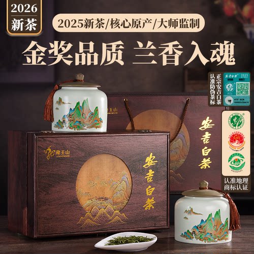 2026年新茶特级安吉白茶瓷罐礼盒