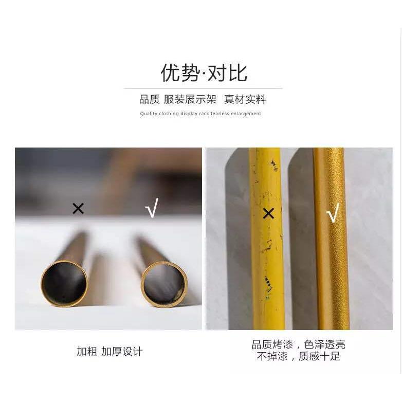 新款直销服装店中岛架双排展示架男女装童装金色中间货架双杠侧挂