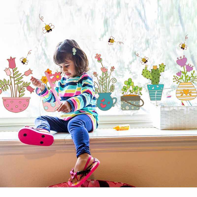 新款直销SK7065木拉城堡 新款花盆组合墙贴 可移除玻璃窗卧室防水,家居饰品,玻璃膜/贴,淘宝优惠券,粉丝福利购,淘宝优惠卷