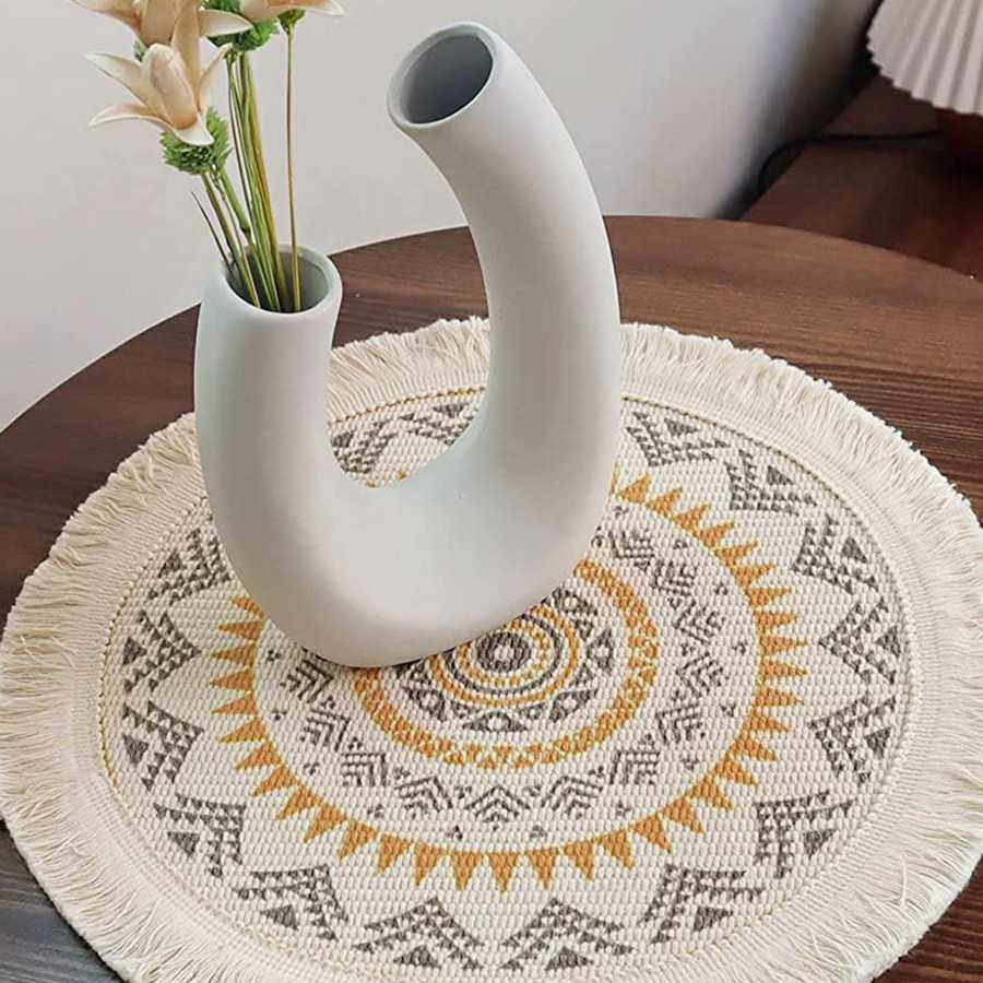 新款直销圆形棉麻餐杯垫布艺加厚编织数码织印花餐桌隔热垫防滑吸,居家布艺,餐垫,淘宝优惠券,粉丝福利购,淘宝优惠卷