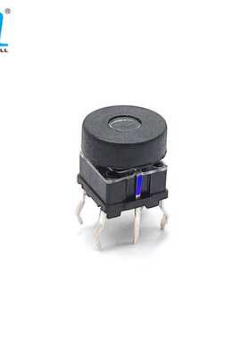 新款直销供应高品质LED灯按键轻触开关PB614L 黑色打孔圆形帽按键