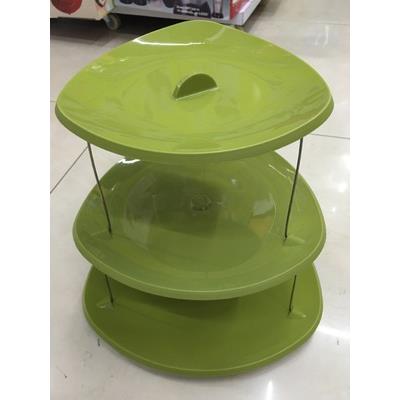 新款直销新品旋转折叠水果盘三层点心盘子蛋糕架托盘收纳盘