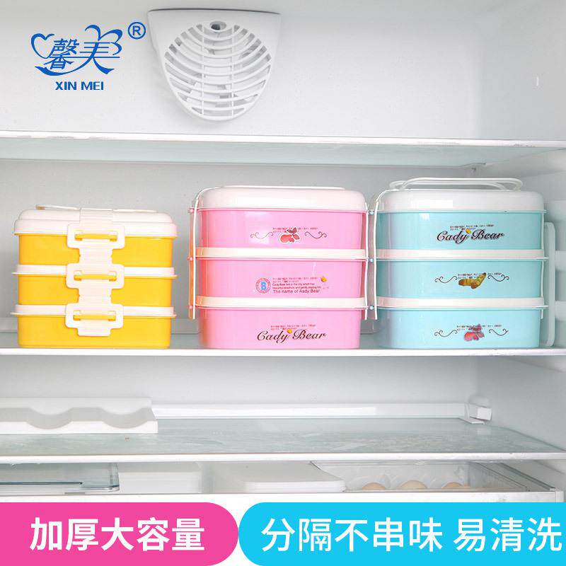 新款直销饭盒多层学生便当盒日式寿司盒3层盖餐盒微波炉手提饭盒