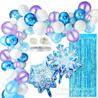 新款直销热销圣诞节冰雪公主雪花气球套装生日派对party装饰装扮