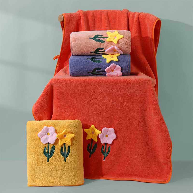 新款直销珊瑚绒毛巾浴巾干发帽三件套成人加厚加大家用吸水柔软礼,居家布艺,浴巾,淘宝优惠券,粉丝福利购,淘宝优惠卷