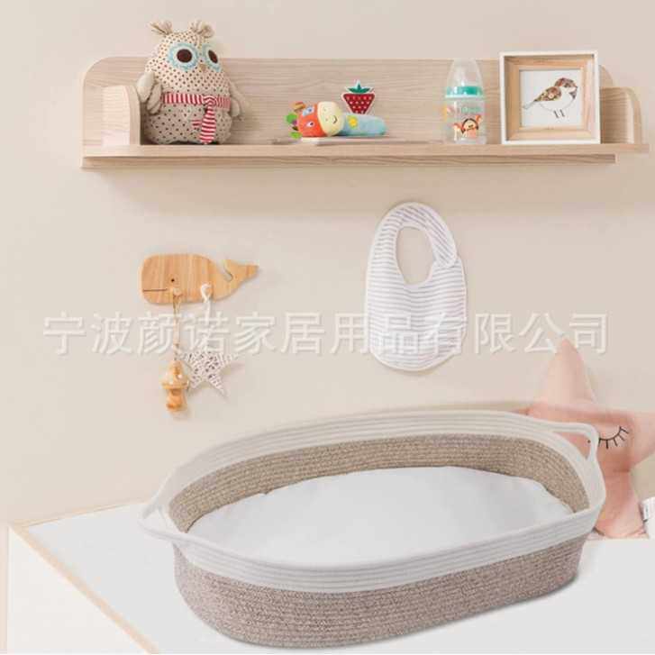 新款直销跨境婴儿换尿不湿篮可折叠便携式婴童睡篮棉线绳换尿布篮,宠物/宠物食品及用品,猫窝/屋/帐篷/沙发,淘宝优惠券,粉丝福利购,淘宝优惠卷