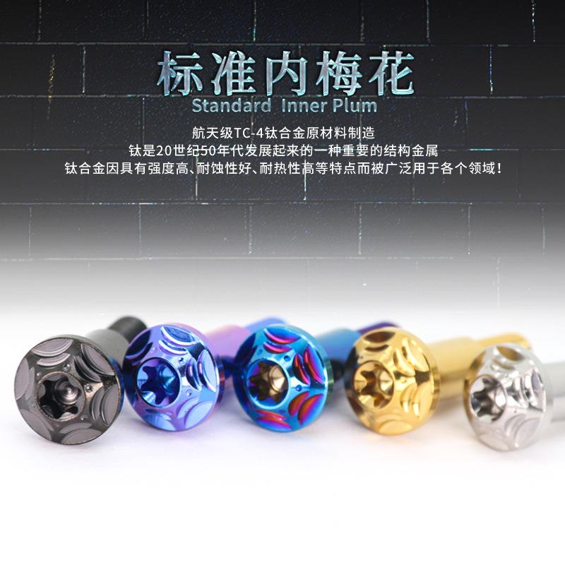 新款直销TC4钛合金拉杆固定螺丝 摩托车改装侧推上泵螺丝M6刹车把