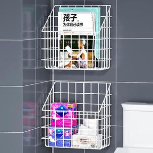 新款 直销浴室可壁挂收纳架免打孔洗澡衣架收纳柜墙壁衣物置物篮篮