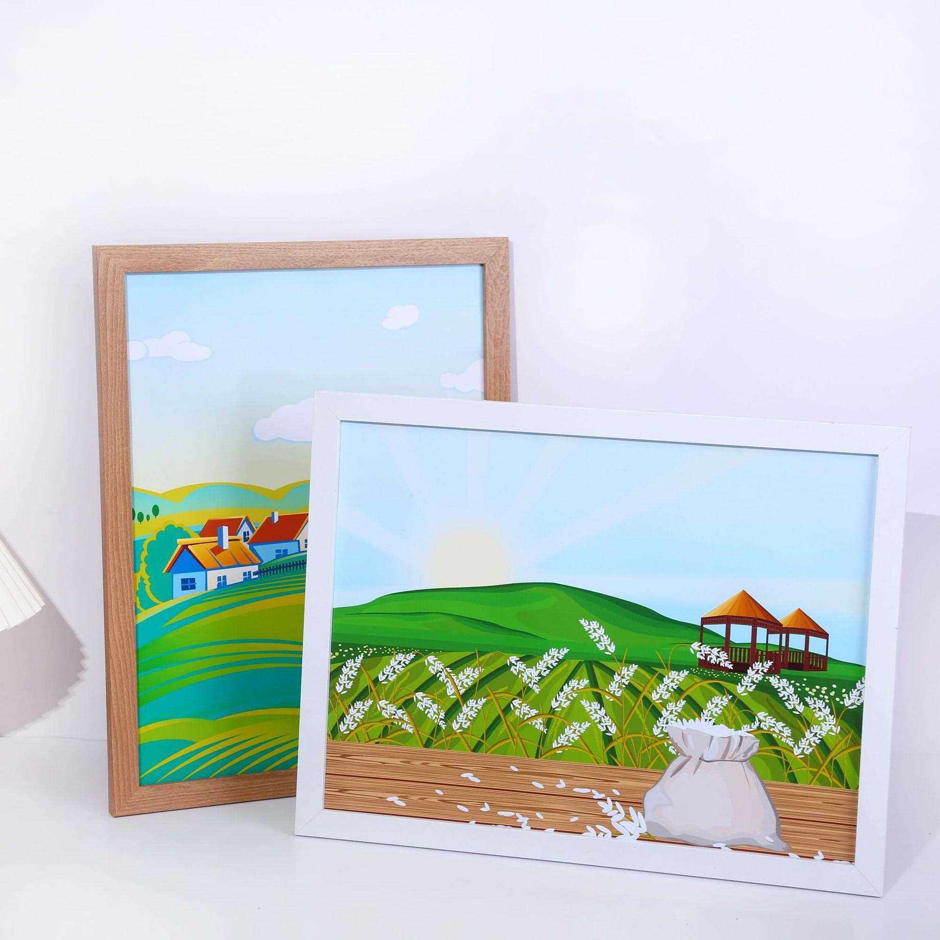 新款直销木质相框简约画框Aa4纸画框4K8k16寸大尺寸照片装裱摆台