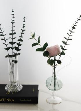 新款直销特色创意玻璃花瓶手工意大利风格立体带花瓣轻奢装饰摆件