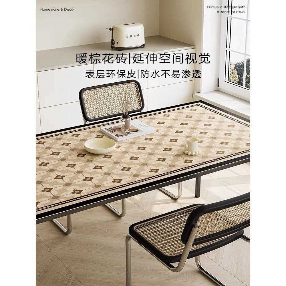 新款直销皮革餐桌布复古风桌垫茶几书桌防油防水防烫桌面垫子