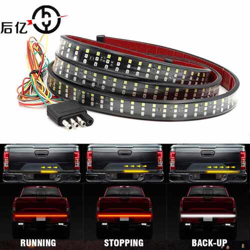 新款直销三排皮卡车尾灯带 60英寸150cm皮卡三色灯 带转向灯流光8