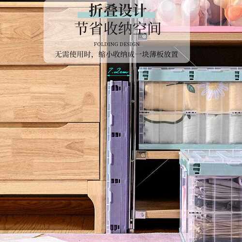 新款直销超大家用衣物整理箱后备箱透明收纳盒户外露营可折叠收纳