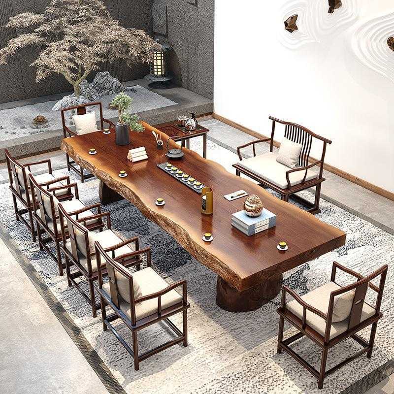 新款直销新中式实木茶桌家用客厅原木泡茶桌椅组合办公室接待会客