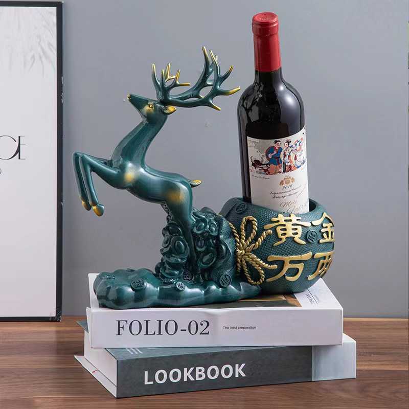 新款直销创意鹿红酒驾摆件家居客厅酒柜电视柜玄关书柜办公室桌面