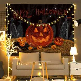 新款直销万圣节日圣诞挂布出租屋墙面遮丑墙布装饰高级感背景布亚