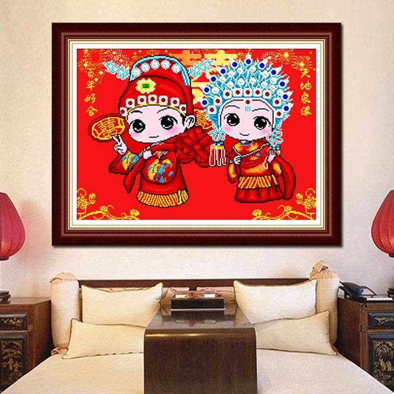 新款直销异形钻石画满钻卧室十字绣2021新款情侣卡通人物结婚喜庆