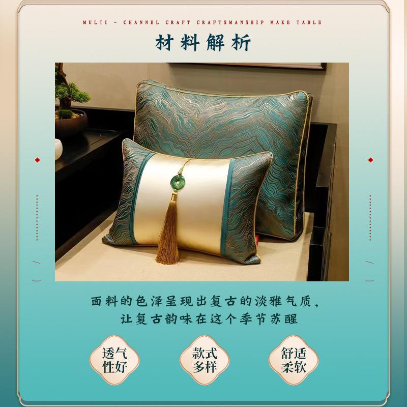 新款直销新中式抱枕涤纶提花面料窗帘绸缎布沙发靠垫坐垫面料织锦