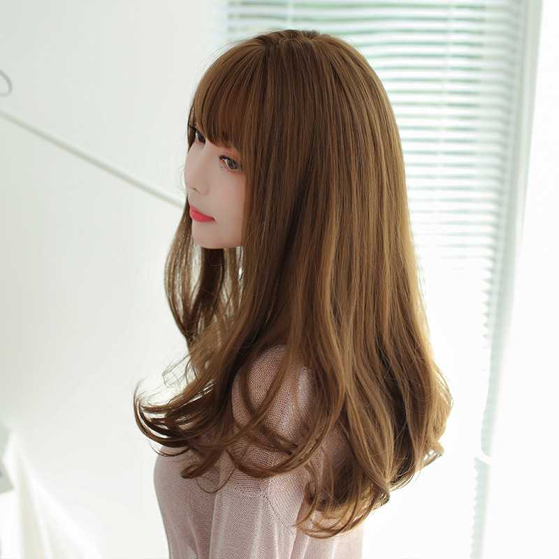 新款直销欧烁网红假发长卷发自然蓬松逼真女长发修脸中长发齐刘海