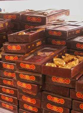 新款直销合金仿铜元宝十二个盒装家居客厅摆件开业礼品供奉大清库